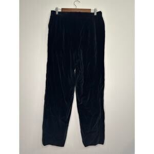 Country Shop Vintage Size 14 Black Velvet High Waisted Pants, Made in U.S.A.